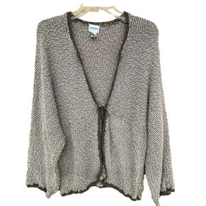 Chicos brown tie front sweater